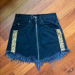 Carmar Denim Cheetah Skirt